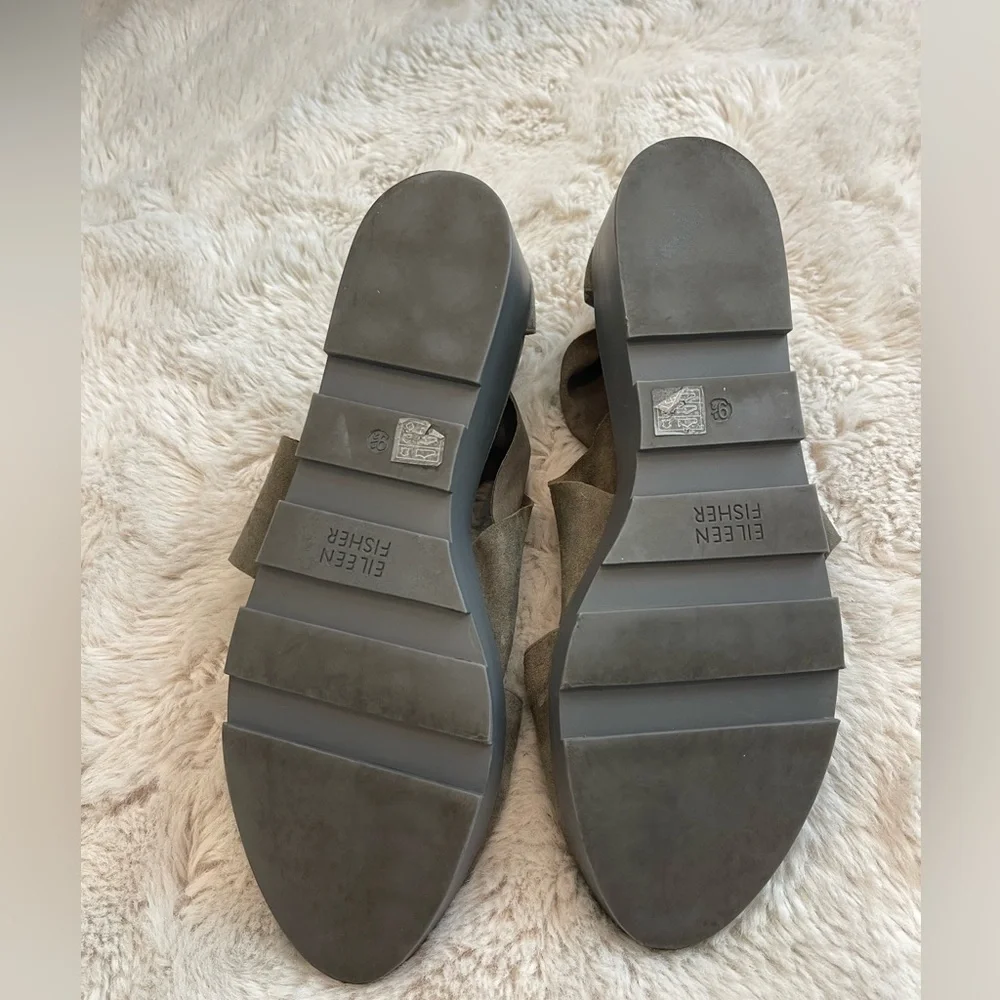 Eileen Fisher Bovery suede wedge platforms size 9.5